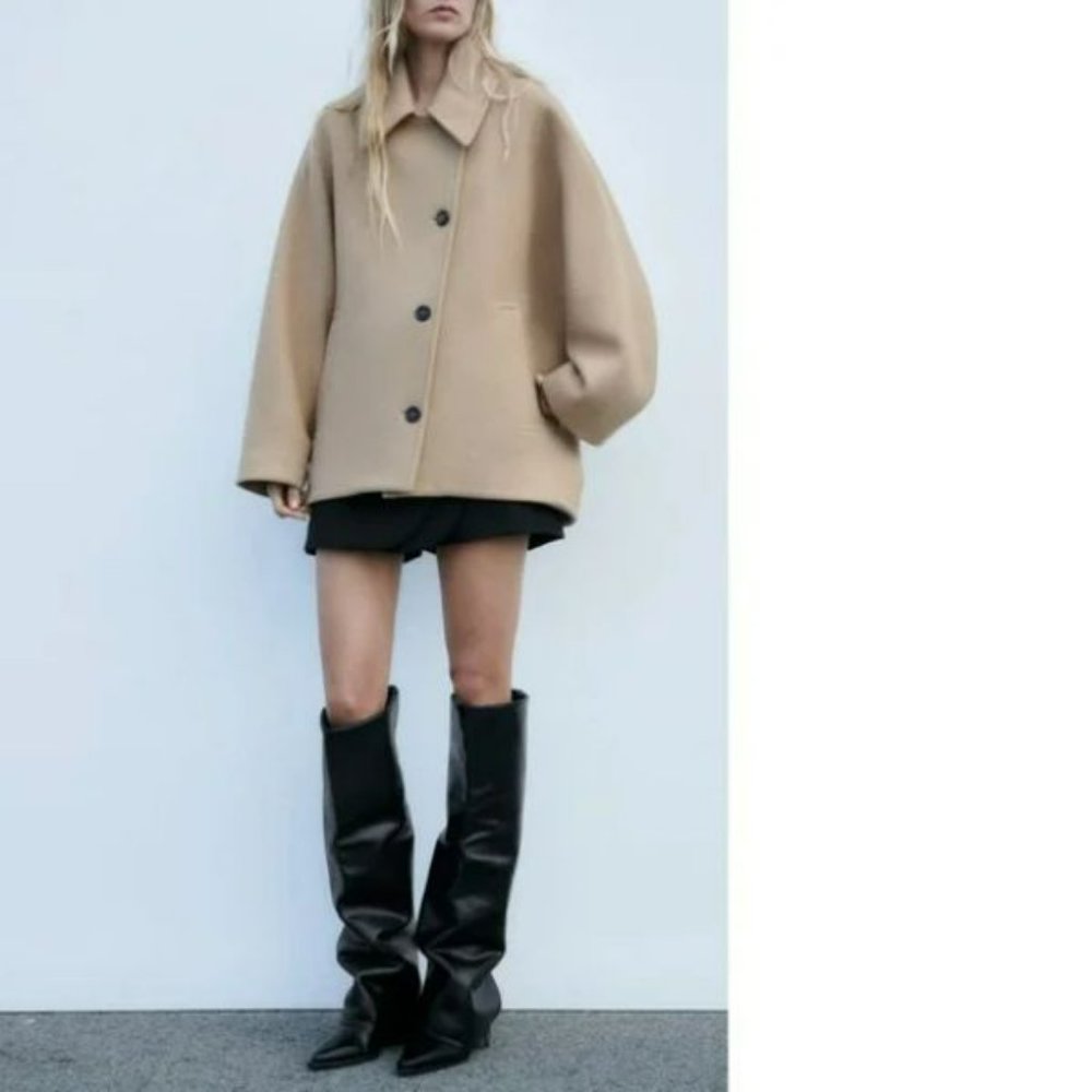ZARA LEATHER GAITER BOOTS - Picture 9 of 12